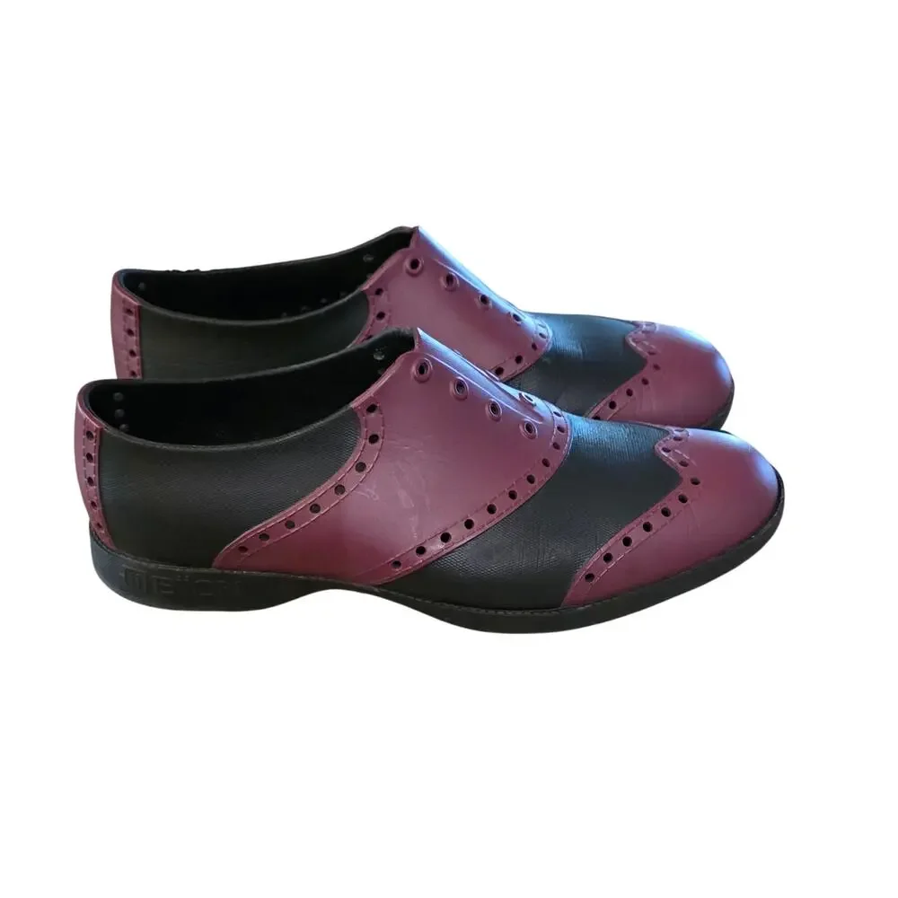 Biion‎ Golf Shoes Wingtips Crimson Red/Black Size 7